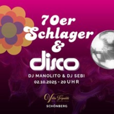 70er Schlager & Disco - Licht aus, Spot an - SCHNBERG - 02.10.2025 20:00