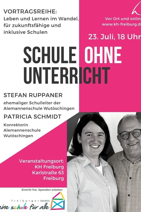 Schule ohne Unterricht - ein Vortrag von Stefan Ruppaner und Patricia Schmidt - Freiburg - 23.07.2025 18:00