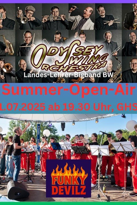 Landes-Lehrer-Bigband BW und Schulband "Funky Devilz" beim Summer-Open-Air in EM - Emmendingen - 11.07.2025 19:30
