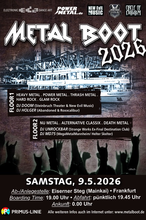 Das MetalBoot - Deine MetalParty auf dem Main! - MetalBoot 2026 - Frankfurt am Main - 09.05.2026 19:45
