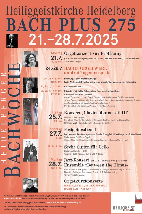 Jazzkonzert &#8222;Bach Between The Times&#8220; am 275.Todestag von JSB - Heidelberg - 28.07.2025 20:15