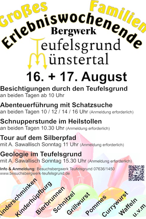 Familien- Erlebniswochenende Besuchsbergwerk Teufelsgrund in Mnstertal statt. - Mnstertal - 16.08.2025 10:00