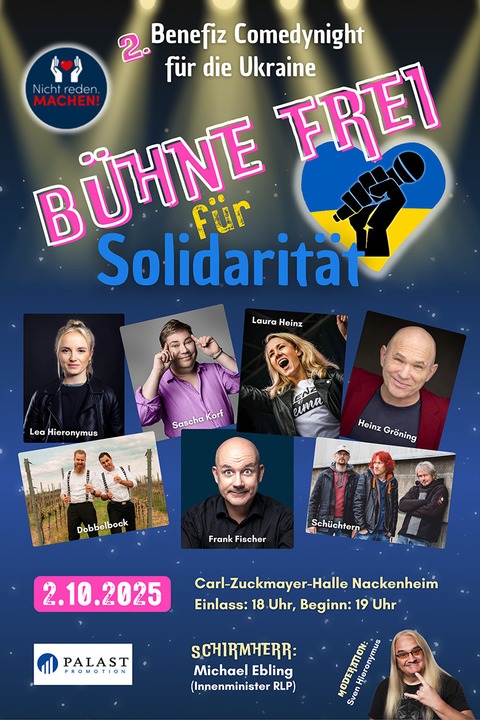 Bhne frei fr Solidaritt - 2. Benefiz Comedynight fr die Ukraine - Nackenheim - 02.10.2025 19:00