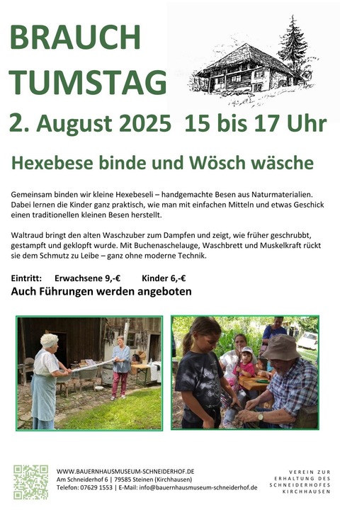 Brauchtumstag: Hexebese binde und Wsch wsche - Steinen - 02.08.2025 15:00