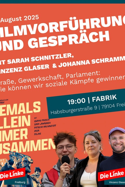 Wie knnen wir soziale Kmpfe gewinnen? Filmvorfhrung & Diskussion - Freiburg - 07.08.2025 19:00