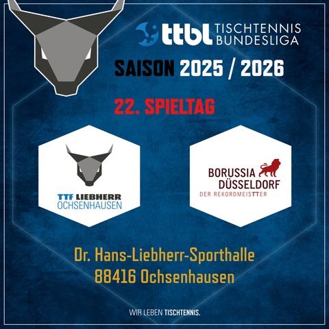 TTF Liebherr Ochsenhausen vs. Borussia Dsseldorf - Ochsenhausen - 19.04.2026 15:00
