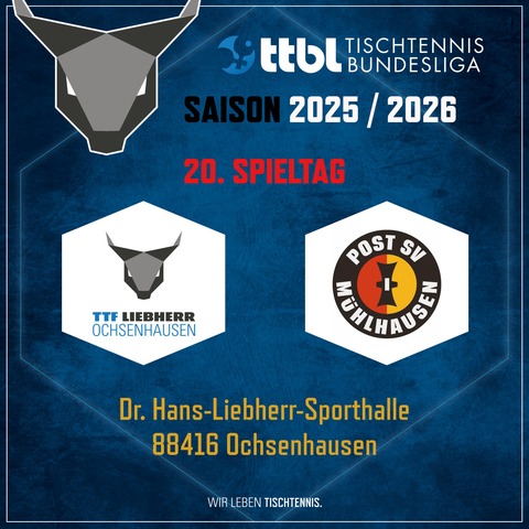 TTF Liebherr Ochsenhausen vs. Post SV Mhlhausen - Ochsenhausen - 28.03.2026 15:00
