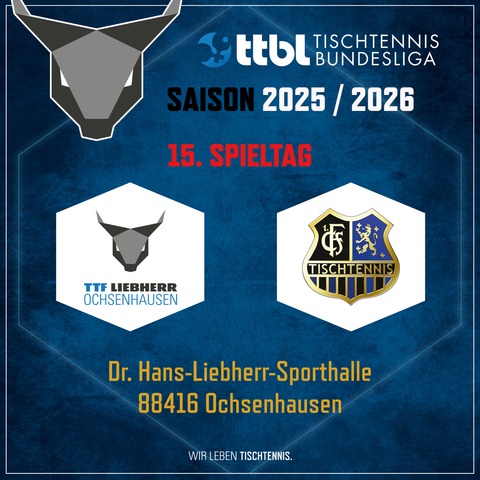 TTF Liebherr Ochsenhausen vs. 1.FC Saarbrcken TT - Ochsenhausen - 31.01.2026 19:00