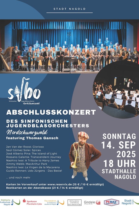 Sinfonisches Jugendblasorchester Nordschwarzwald - mit Gastsolist Thomas Gansch - Nagold - 14.09.2025 18:00