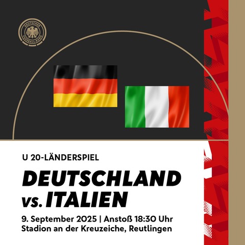 U 20 Deutschland - Italien - Reutlingen - 09.09.2025 18:30