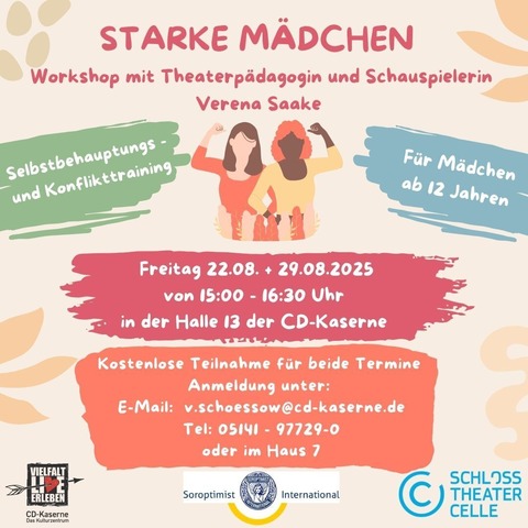 Workshop Starke Mdchen - Workshop mit Theaterpdagogin und Schauspielerin Verena Saake - Celle - 29.08.2025 15:00