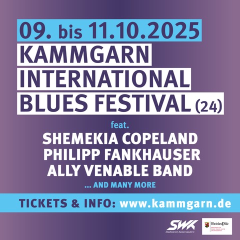 Kammgarn Int. Blues Festival (24) - The Zac Schulze Gang, The Cinelli Brothers, Alice Armstrong - Kaiserslautern - 11.10.2025 20:00