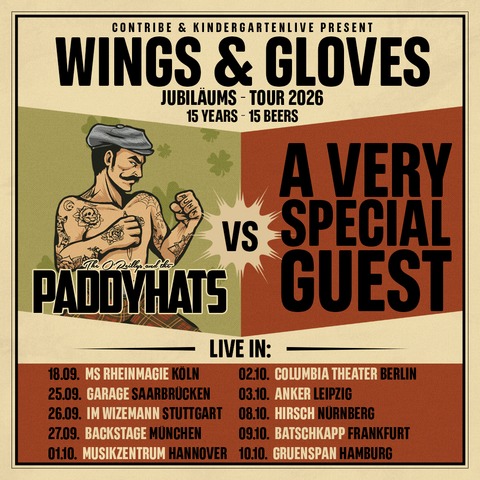 THE OREILLYS AND THE PADDYHATS - Wings & Gloves - Jubilums-Tour 2026 - Frankfurt am Main - 09.10.2026 20:00