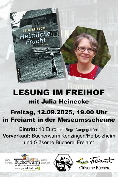 Lesung im Freihof mit Julia Heinecke - Freiamt - 12.09.2025 19:00