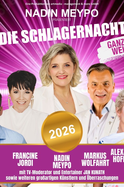 Die Schlager Nacht - Ganz in wei� - Pr�sentiert von Nadin Meypo - B�hl - 06.06.2026 20:00
