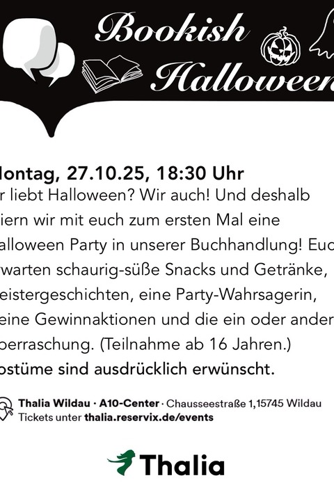 Bookish Halloween - Wildau - 27.10.2025 18:30