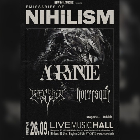 AGRYPNIE - Emissaries Of Nihilism Tour 2025 - Mrlenbach - 26.09.2025 20:00