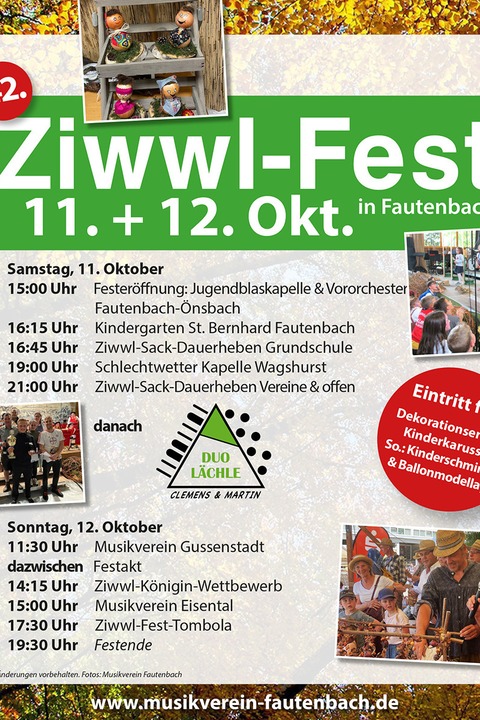 Ziwwl-Fest in Fautenbach 2025 - Achern - 11.10.2025 15:00