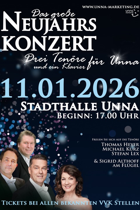 Das groes Neujahrskonzert - Drei Tenre und ein Klavier fr Unna - Unna - 11.01.2026 17:00