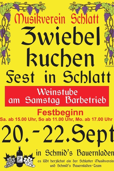Zwiebelkuchenfest Schlatt - Bad Krozingen - 20.09.2025 15:00