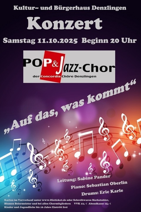 Pop- und Jazzchor Denzlingen - Denzlingen - 11.10.2025 20:00