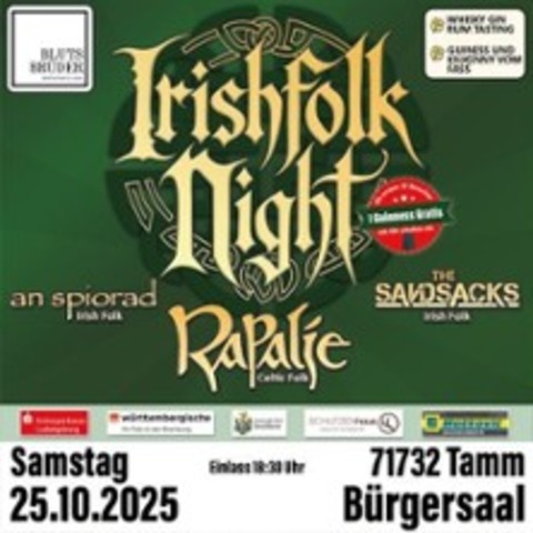 Irish Folk Night mit Rapalje, The Sandsacks und An Spirod - Tamm - 25.10.2025 18:30