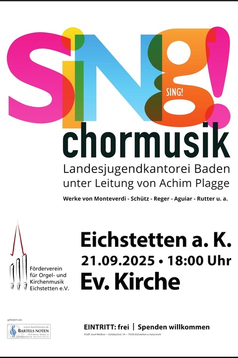 Landesjugendkantorei Baden - Eichstetten - 21.09.2025 18:00