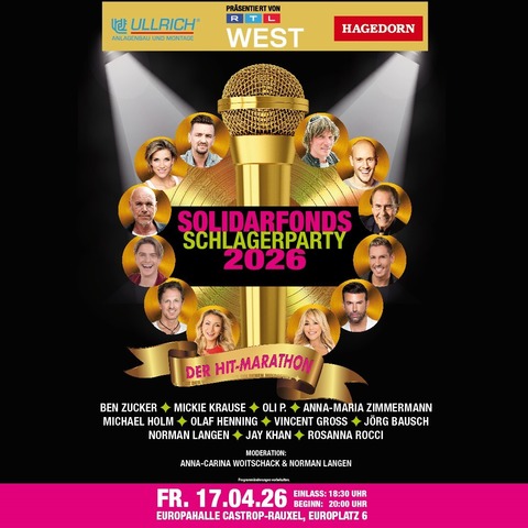 Solidarfonds-Schlagerparty 2026 - Castrop-Rauxel - 17.04.2026 20:00