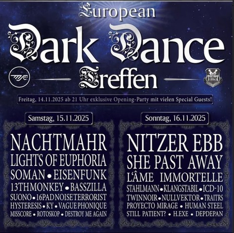 European Dark Dance Treffen - Tagesticket Samstag 15.11.2025 - Mannheim - 15.11.2025 15:00