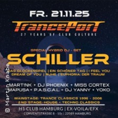 Schiller @ 27 Jahre Tranceport Hamburg - HAMBURG - 21.11.2025 21:30
