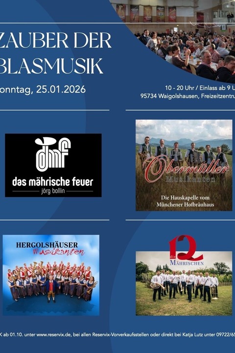 Zauber der Blasmusik - .. volles Rohr b�hmisch! - Waigolshausen - 25.01.2026 10:00