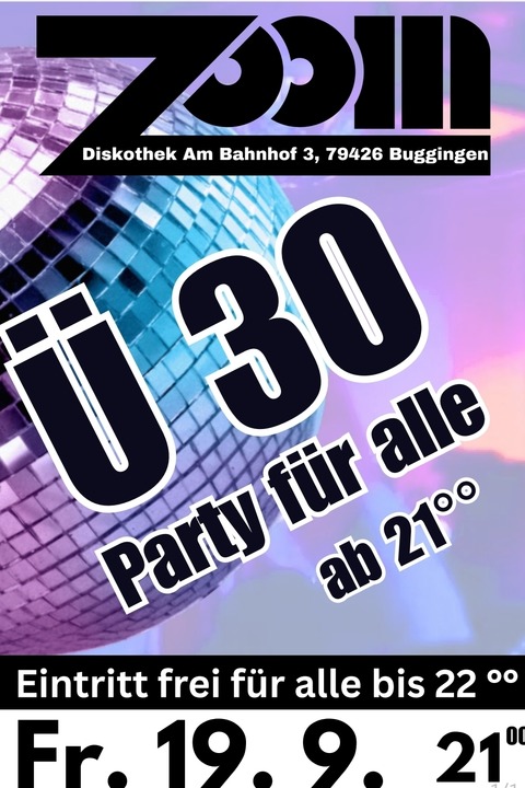 +/-  30 Party fr alle ab 21.00 - Buggingen - 19.09.2025 21:00
