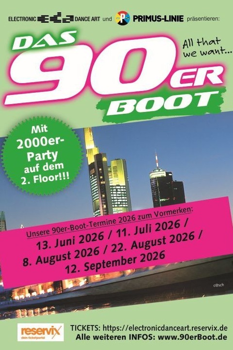 DAS 90er BOOT - Das 90erBoot Ende August 2026 - Frankfurt am Main - 22.08.2026 19:45