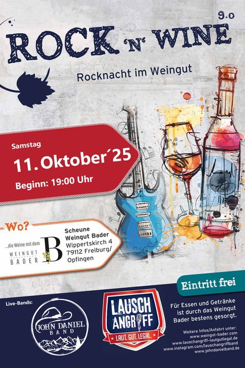 Rock N' Wine 9.0 - Rocknacht im WEINGUT BADER - Freiburg - 11.10.2025 19:00