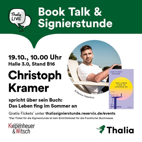 Book Talk & Signierstunde mit Christoph Kramer - Frankfurt am Main - 19.10.2025 10:00