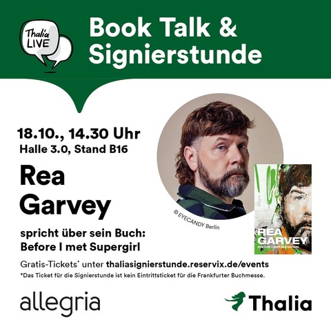 Book Talk & Signierstunde mit Rea Garvey - Frankfurt am Main - 18.10.2025 14:30