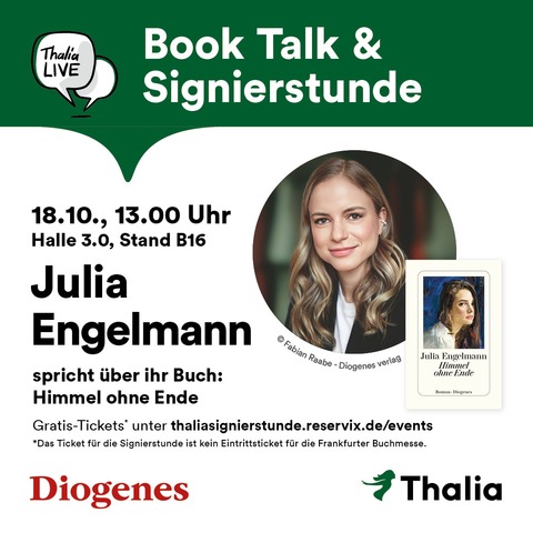 Book Talk & Signierstunde mit Julia Engelmann - Frankfurt am Main - 18.10.2025 13:00