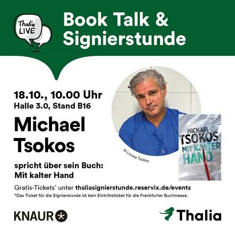 Book Talk & Signierstunde mit Michael Tsokos - Frankfurt am Main - 18.10.2025 10:00