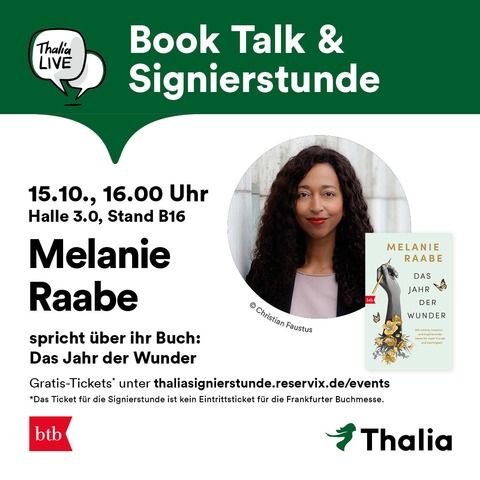 Book Talk & Signierstunde mit Melanie Raabe - Frankfurt am Main - 15.10.2025 16:00