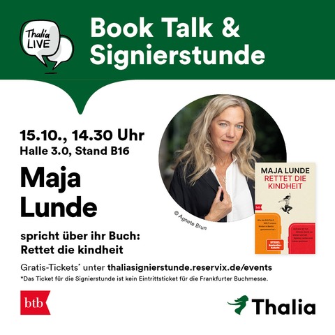 Book Talk & Signierstunde mit Maja Lunde - Frankfurt am Main - 15.10.2025 14:30