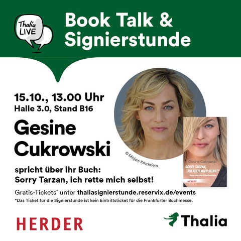 Book Talk & Signierstunde mit Gesine Cukrowski - Frankfurt am Main - 15.10.2025 13:00