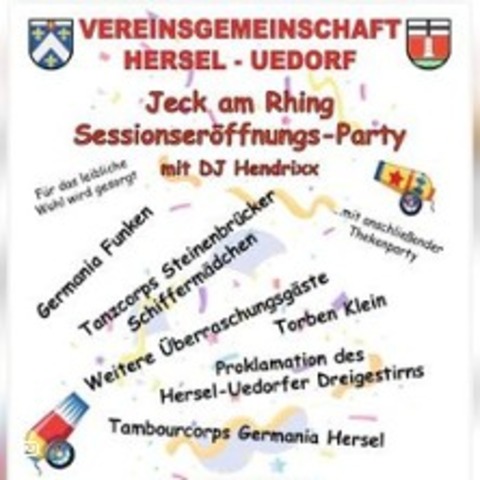Jeck am Rhing - Sessionserffnungs-Party - BORNHEIM-HERSEL - 08.11.2025 19:00
