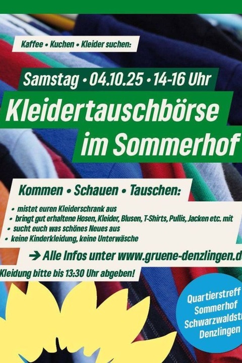 Kleidertauschbrse - Denzlingen - 04.10.2025 14:00