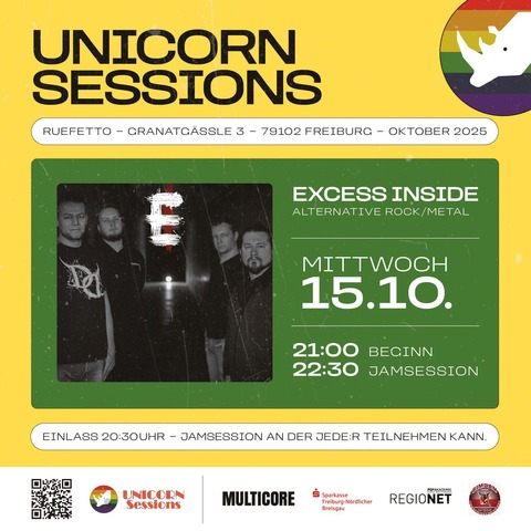 15.10.2025 EXCESS INSIDE / Alternative Rock/Metal bei Unicorn Sessions e.V. - Freiburg - 15.10.2025 20:30