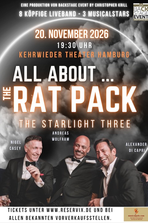 All About - The Rat Pack - The Starlight Three - mit Alexander di Capri, Nigel Casey, Andreas Wolfram - HAMBURG - 20.11.2026 19:30