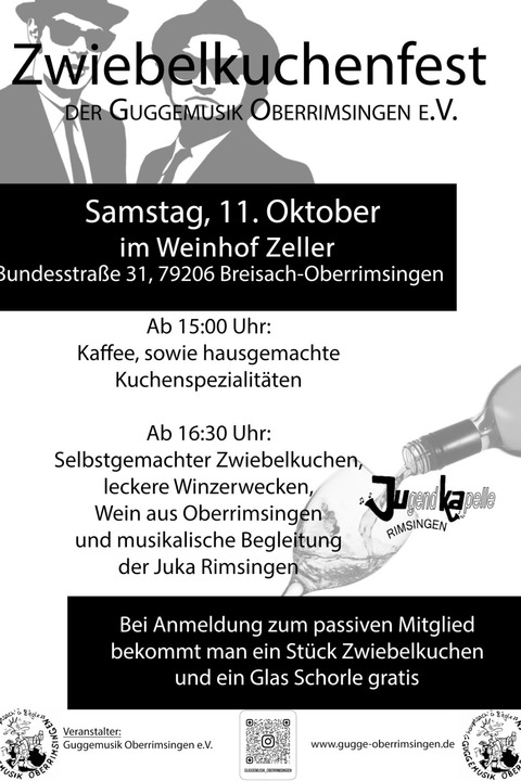 Zwiebelkuchenfest der Guggemusik Oberrimsingen - Breisach - 11.10.2025 15:00