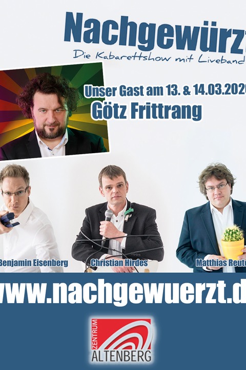 Nachgewrzt - Die Kabarettshow mit Liveband - Gast: Gtz Frittrang - Oberhausen - 14.03.2026 20:00