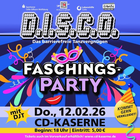 D.I.S.C.O. - Das barrierefreie Tanzvergngen - Fasching - Celle - 12.02.2026 18:00