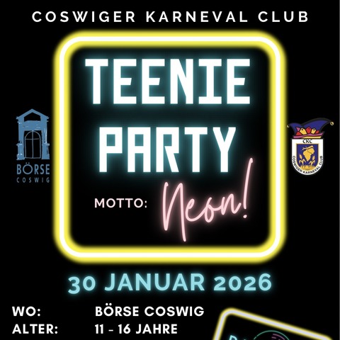 Teenie-Neon-Party - mit dem CKC - Coswig - 30.01.2026 16:00