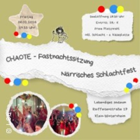 Chaote-Sitzung n�rrisches Schlachtfest im Lebendiges Museum Klein-Winternheim - KLEIN-WINTERNHEIM - 06.02.2026 19:30